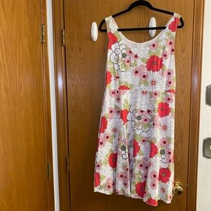 Woman’s sleeveless floral summer dress